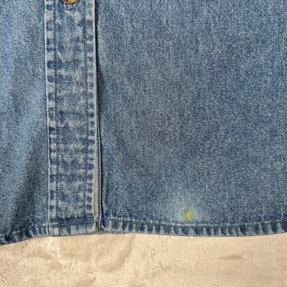 VTG Walt Disney World Mickey Mouse Embroidered Women's Denim Jean Shirt Size M - Picture 5 of 9